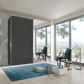 Wiemann Houston 200cm Graphite Glass & Mirror Front 2 Door Sliding Wardrobe - Pendle Village Furniture